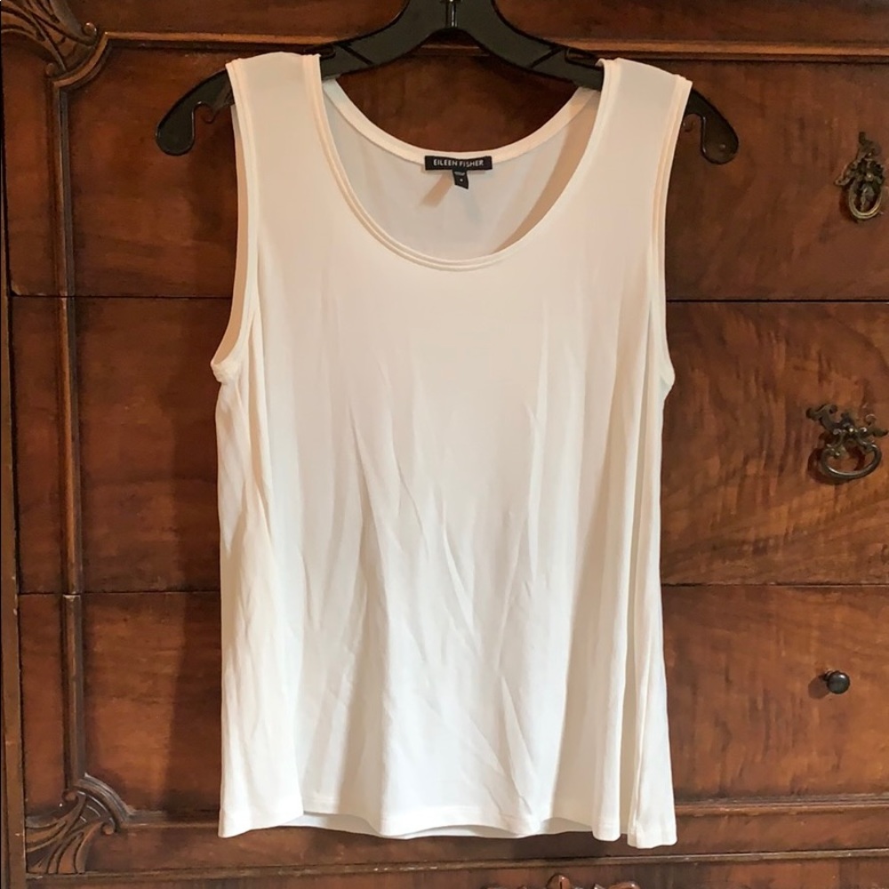 Eileen Fisher Cream Silk Top Blouse Small NWOT